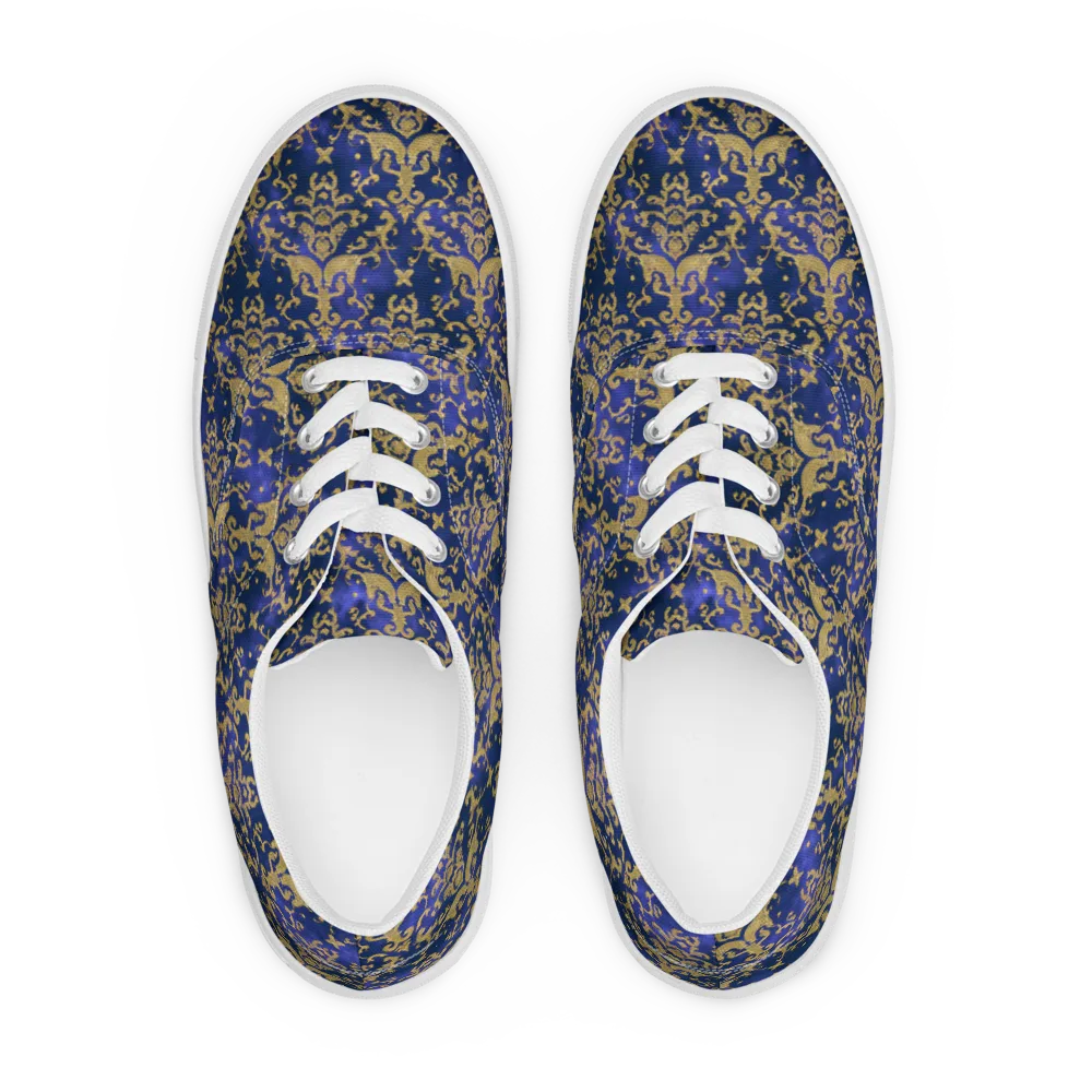 Royal Filigree on Men's Lace-Up Canvas Shoes — Front