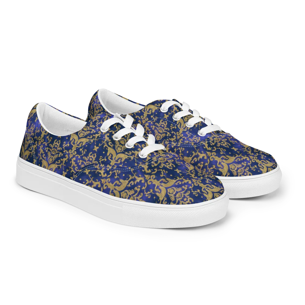 Royal Filigree on Men's Lace-Up Canvas Shoes — Right Front