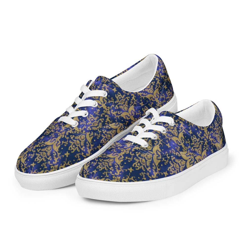 Royal Filigree on Men's Lace-Up Canvas Shoes — Left Front