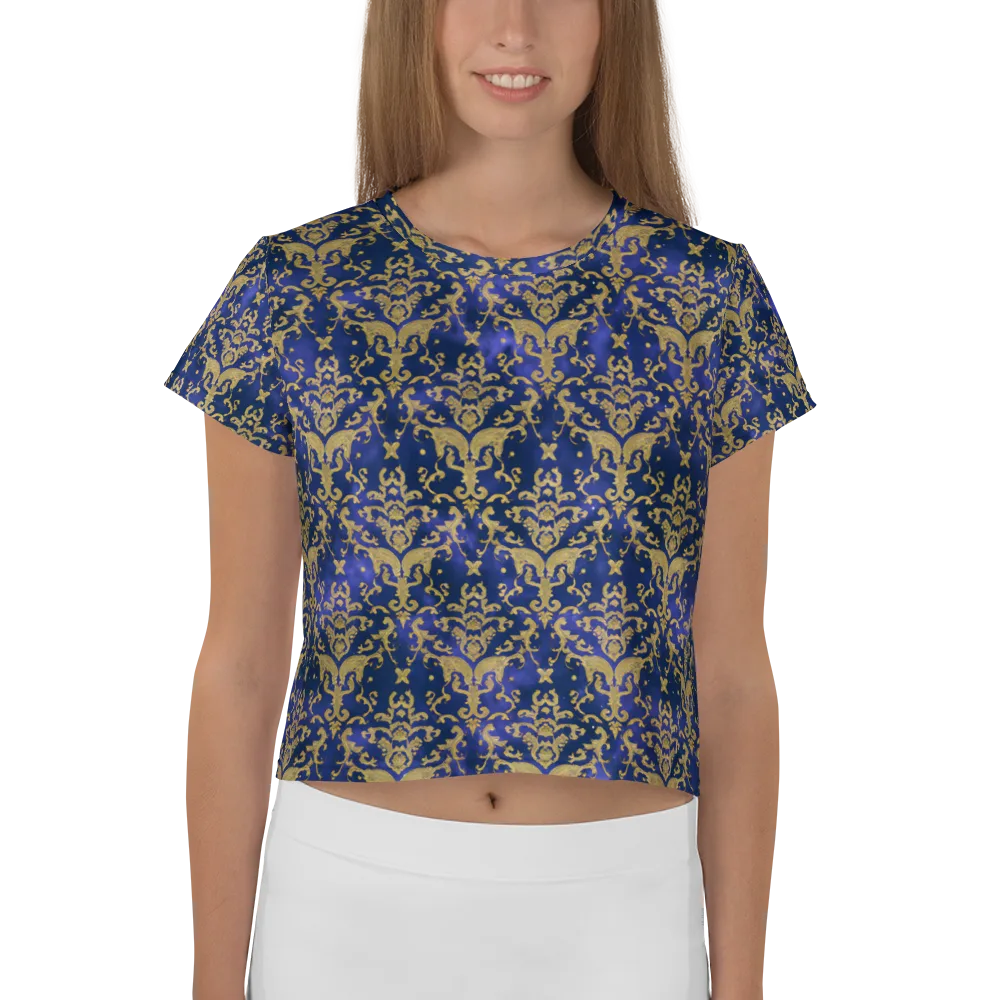 Royal Filigree on Crop Tee — Front