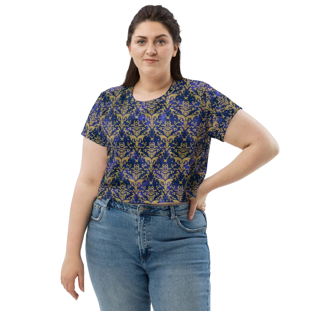Royal Filigree on Crop Tee — Front