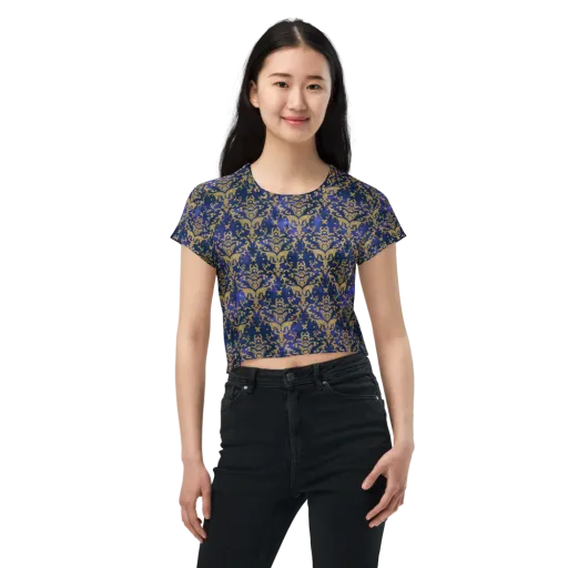 Royal Filigree on a Crop Tee