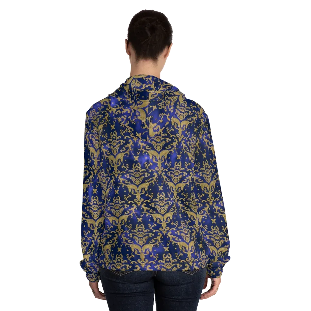 Royal Filigree on Women's Full-Zip Hoodie — Back On Person