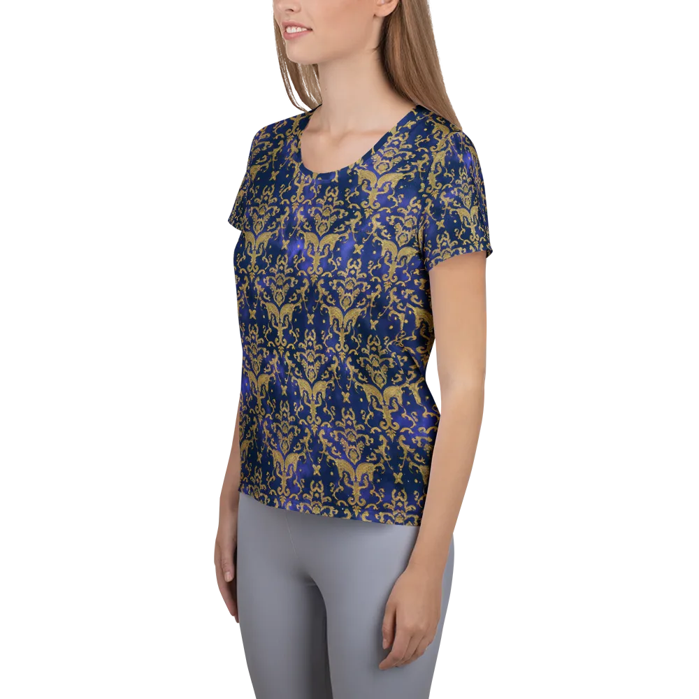Royal Filigree on Women's Athletic T-Shirt — Left