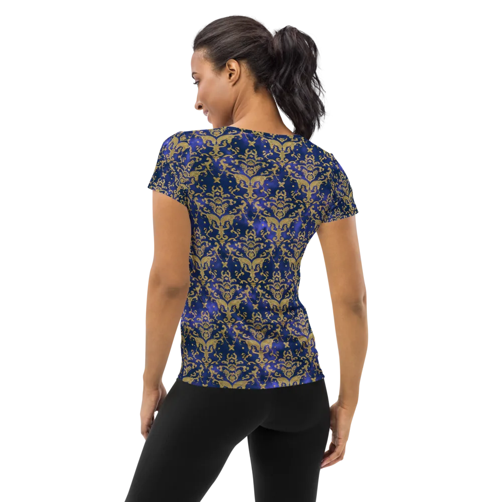 Royal Filigree on Women's Athletic T-Shirt — Back