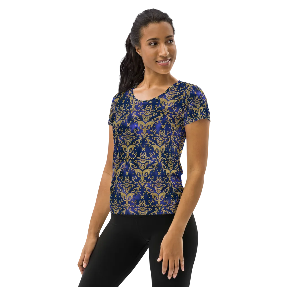 Royal Filigree on Women's Athletic T-Shirt — Left