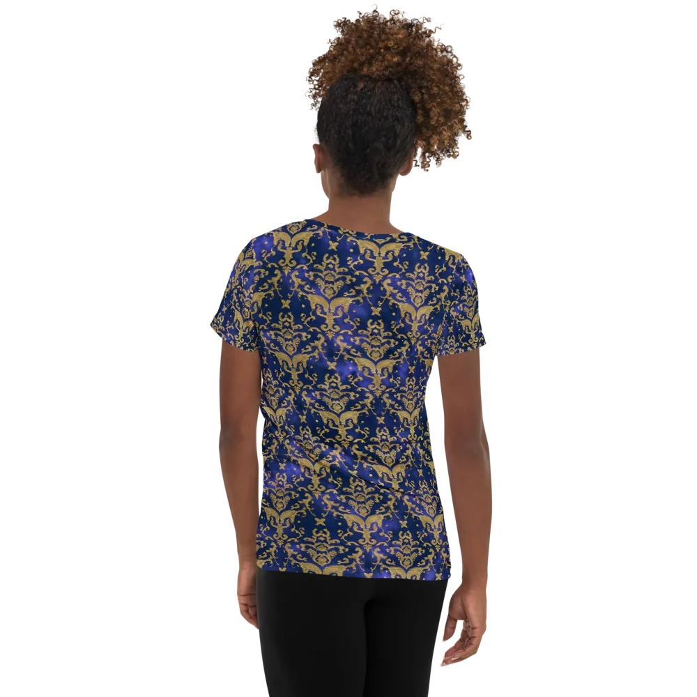 Royal Filigree on Women's Athletic T-Shirt — Back