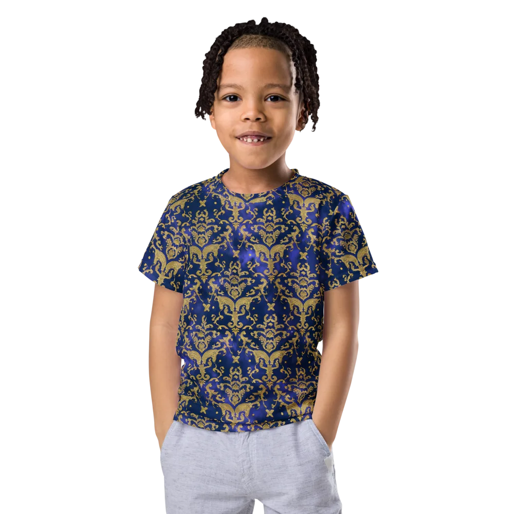 Royal Filigree on Kids Crew Neck T-Shirt — Front