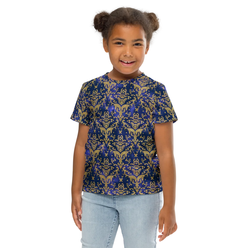 Royal Filigree on Kids Crew Neck T-Shirt — Front