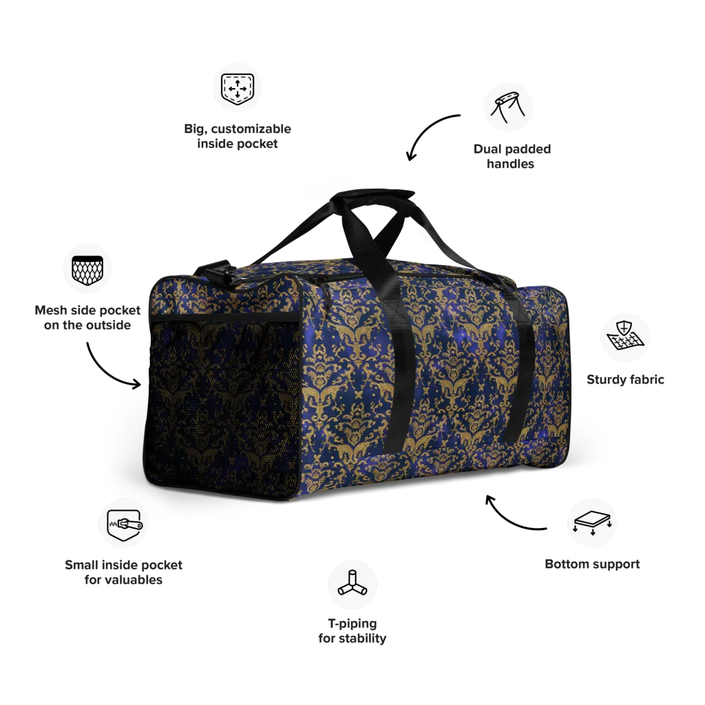 Royal Filigree on Duffle Bag — Right Front