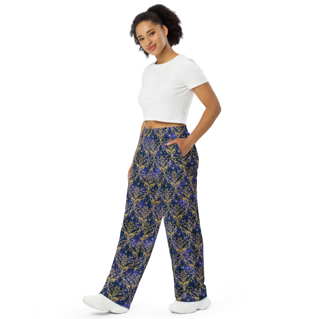 Royal Filigree on Wide-Leg Pants — Left Front