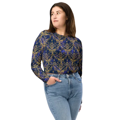 Royal Filigree on a Long Sleeve Crop Top