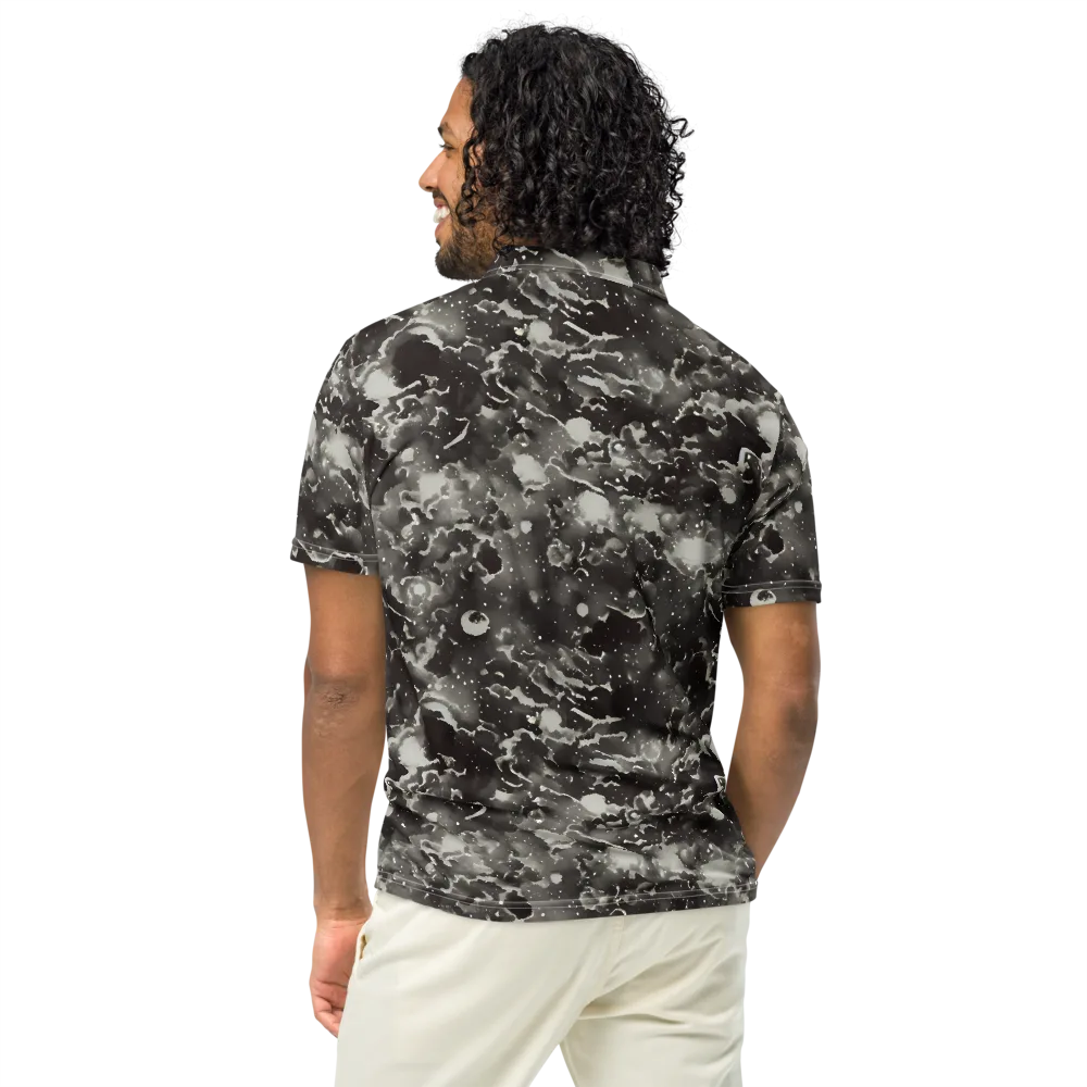 Obsidian Mist on Men's Slim Fit Polo Shirt — Back