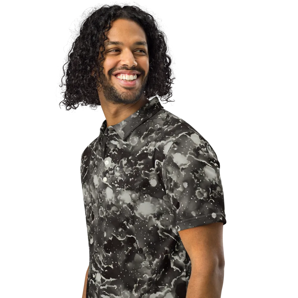 Obsidian Mist on Men's Slim Fit Polo Shirt — Left Front