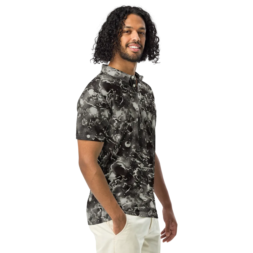 Obsidian Mist on Men's Slim Fit Polo Shirt — Right Front