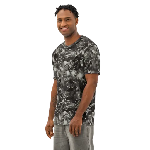 Obsidian Mist on a Men's Cotton Crew Neck T-Shirt