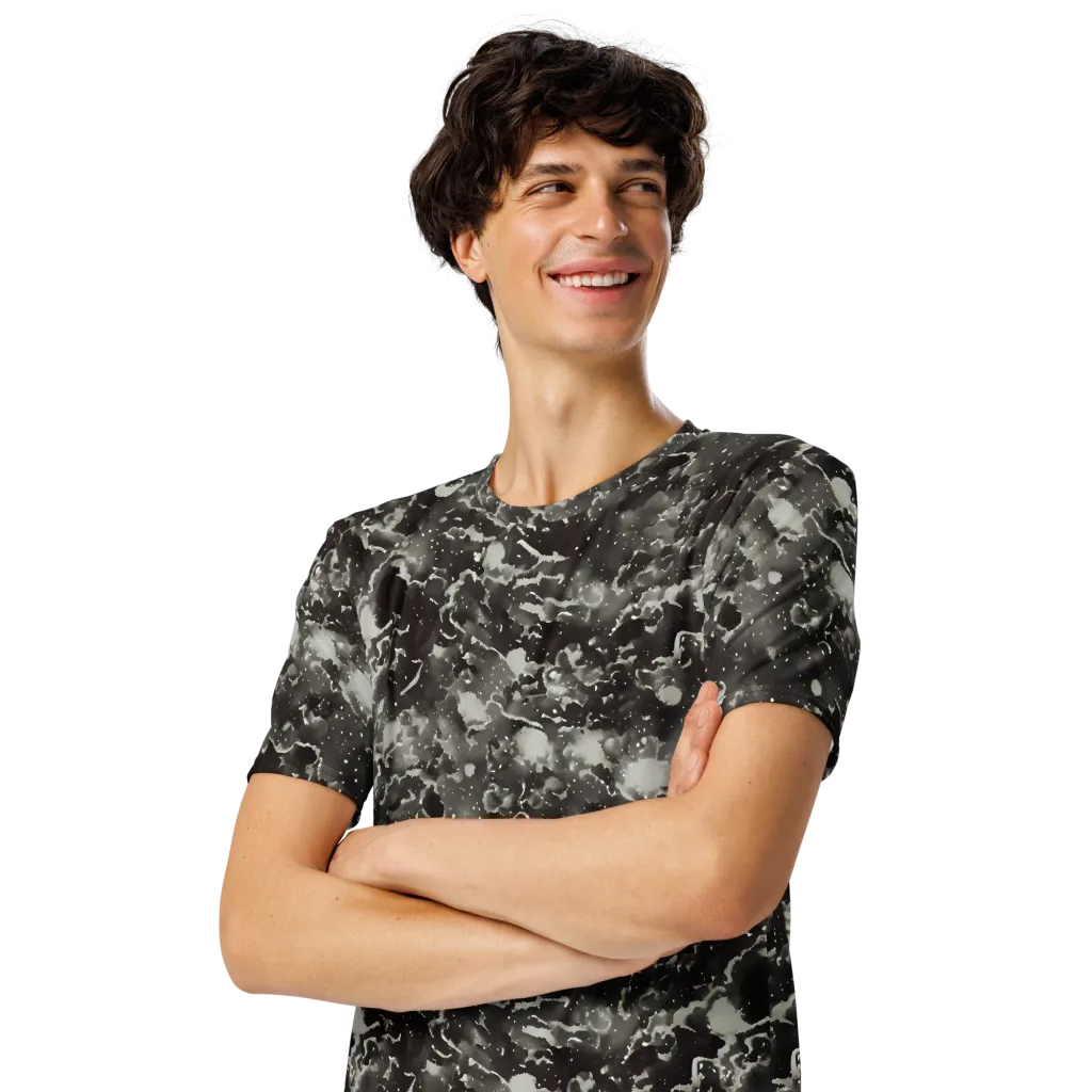 Obsidian Mist on Men's Crew Neck T-Shirt — Left Front