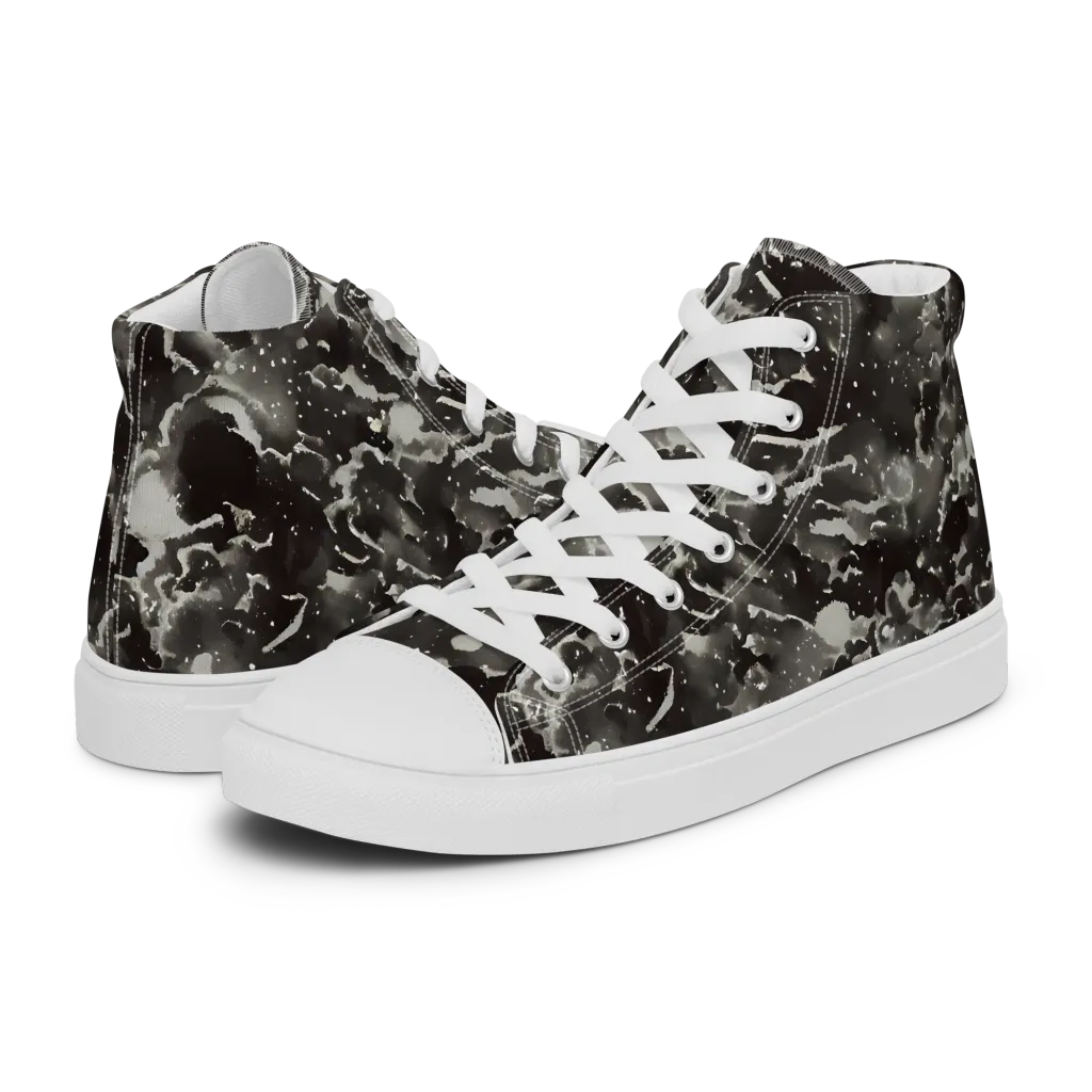 Obsidian Mist on Men's High Top Canvas Shoes — Left