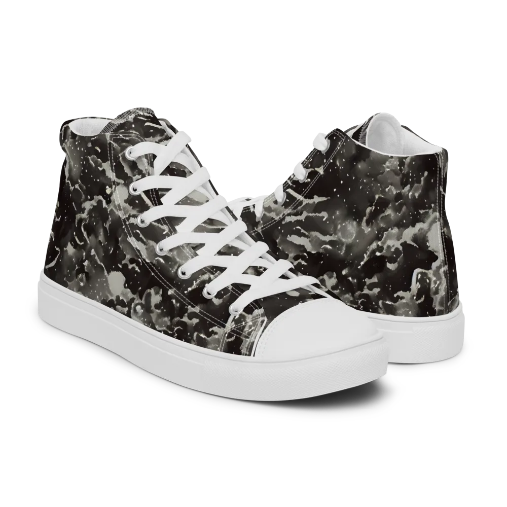 Obsidian Mist on Women's High Top Canvas Shoes — Right