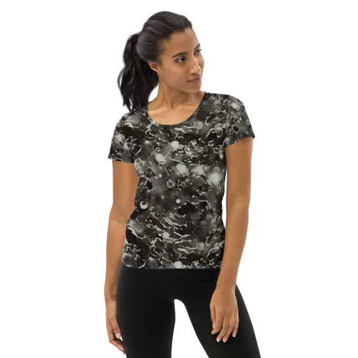 Obsidian Mist on a Women's Athletic T-Shirt