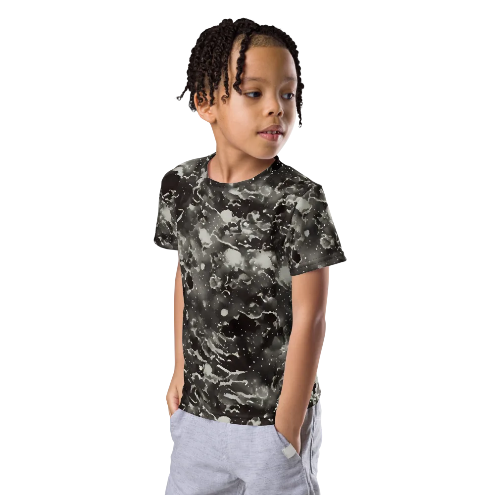 Obsidian Mist on Kids Crew Neck T-Shirt — Left Front