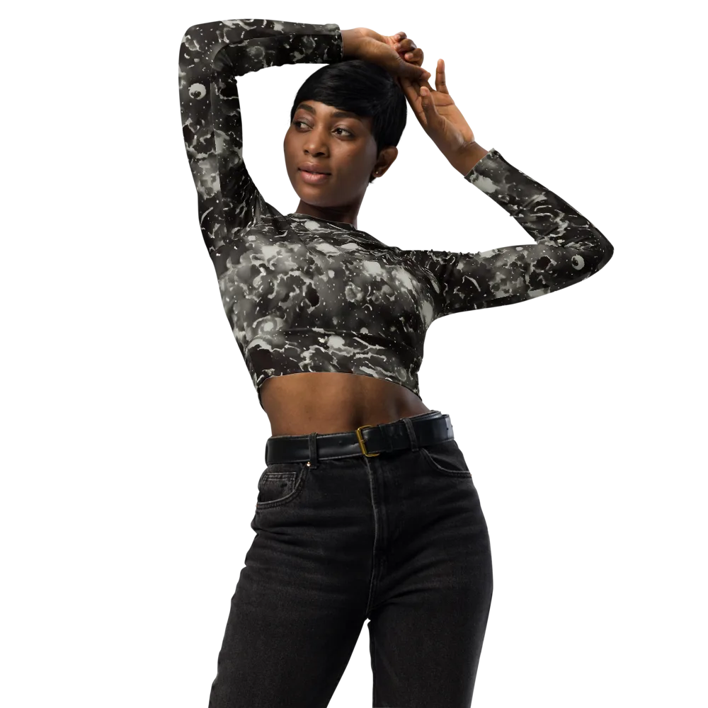 Obsidian Mist on Long Sleeve Crop Top — Front