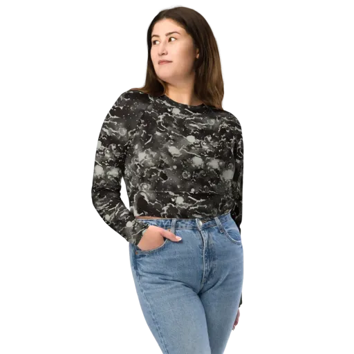 Obsidian Mist on a Long Sleeve Crop Top