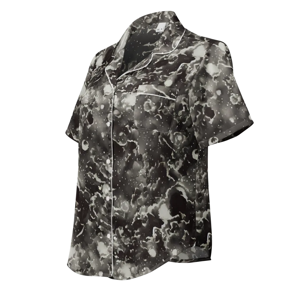 Obsidian Mist on Women's Short Sleeve Pajama Top — Left Front