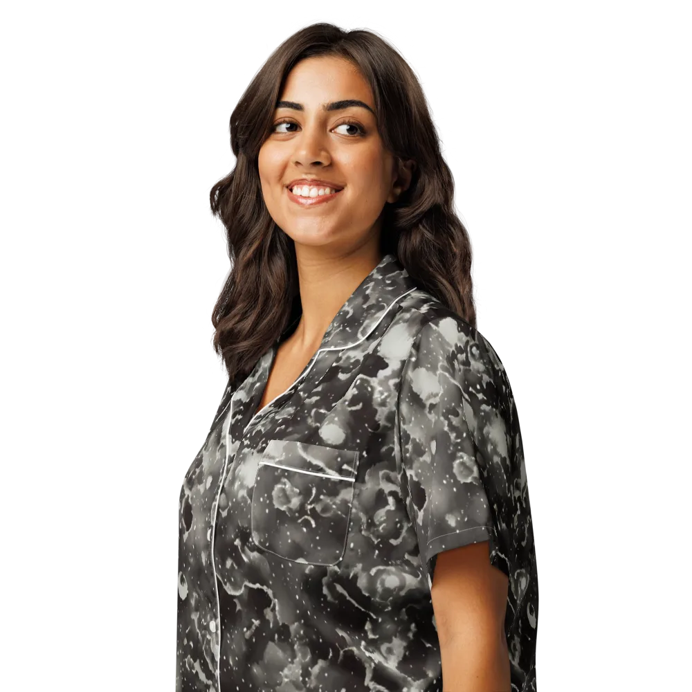 Obsidian Mist on Women's Short Sleeve Pajama Top — Left Front