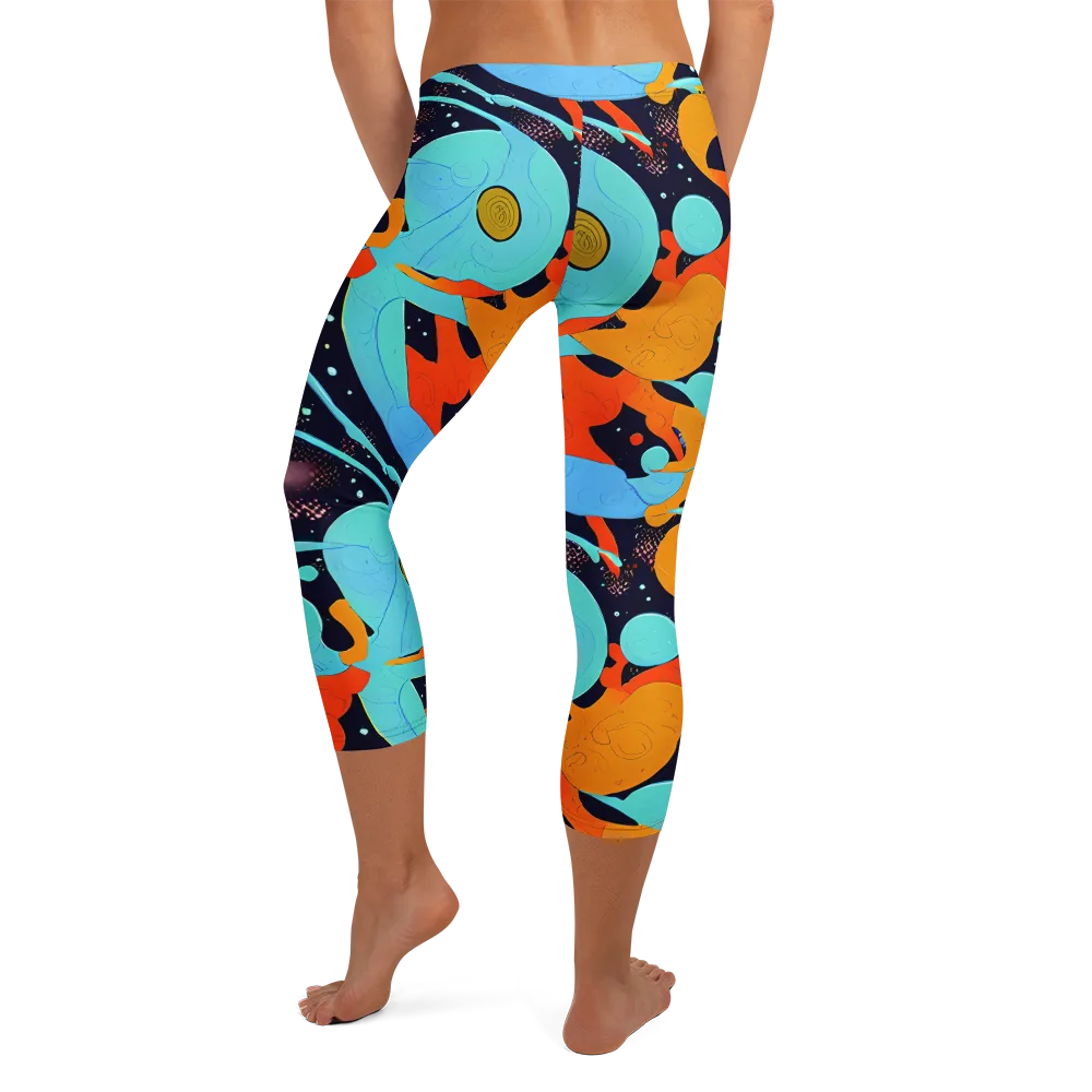 Deep Space Drip on Capri Leggings — Back