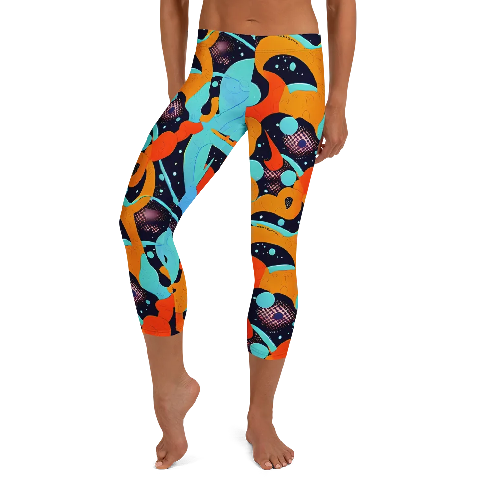 Deep Space Drip on Capri Leggings — Front
