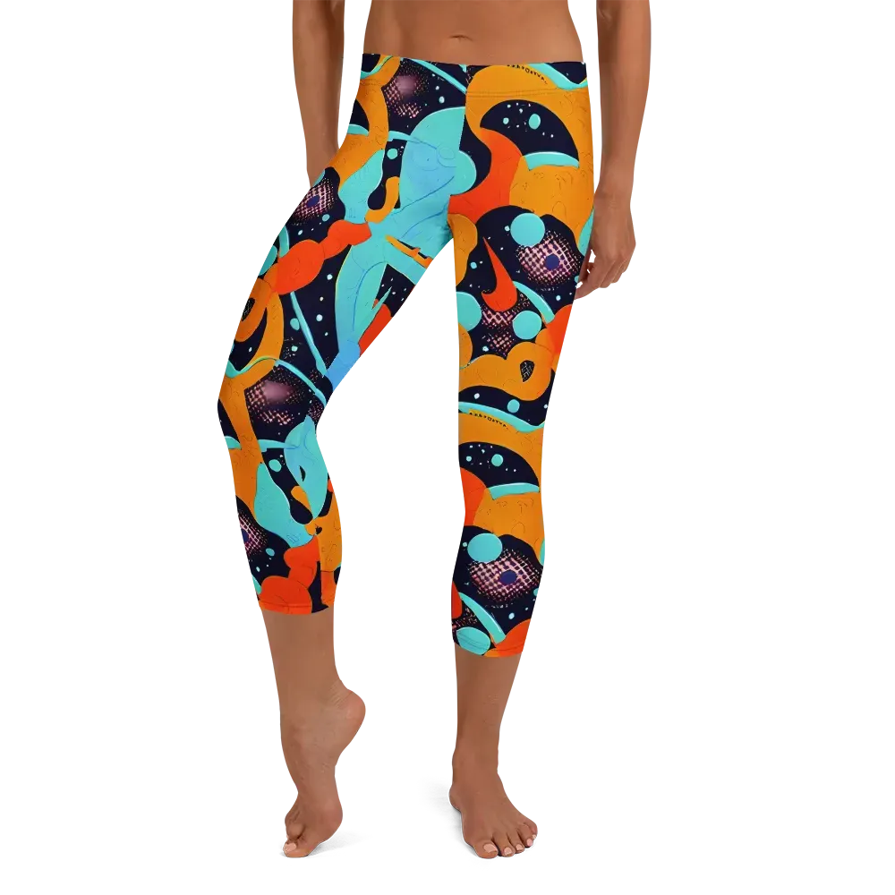 Deep Space Drip on Capri Leggings — Front