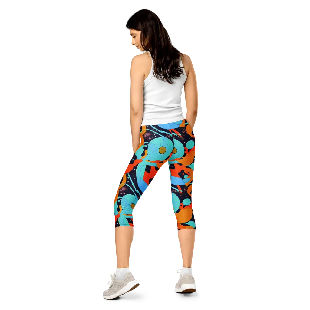 Deep Space Drip on Capri Leggings — Back