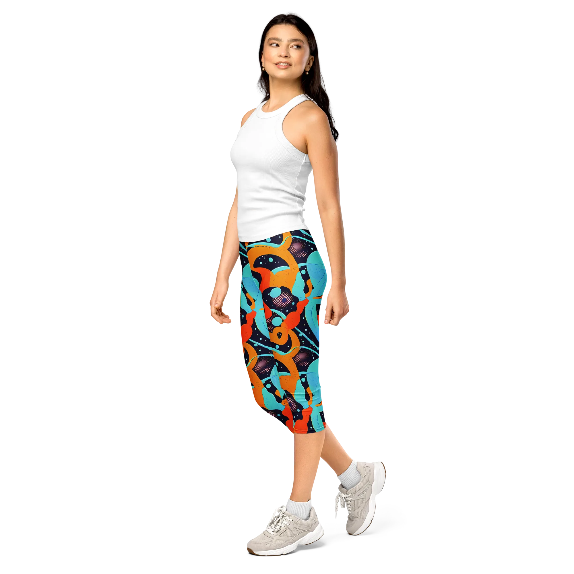 Deep Space Drip on Capri Leggings — Left Front