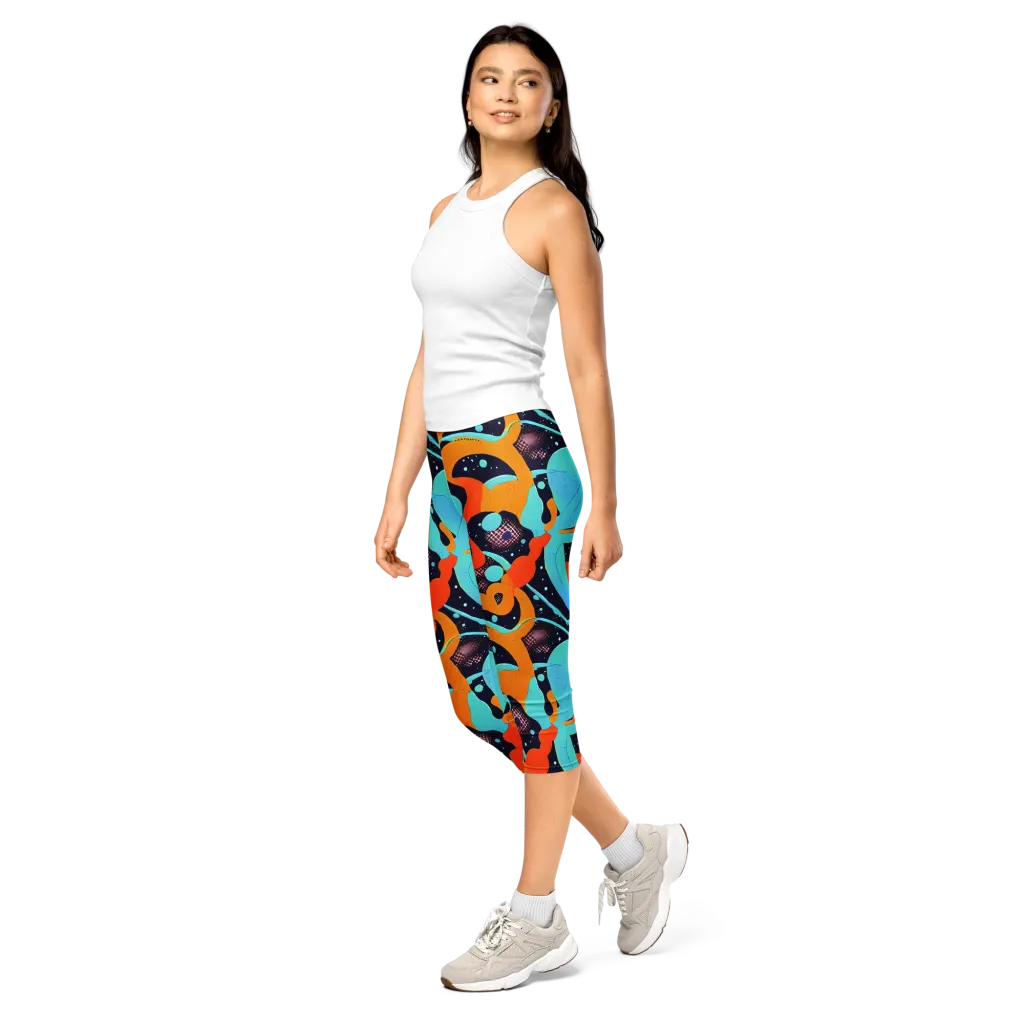 Deep Space Drip on Capri Leggings — Left Front