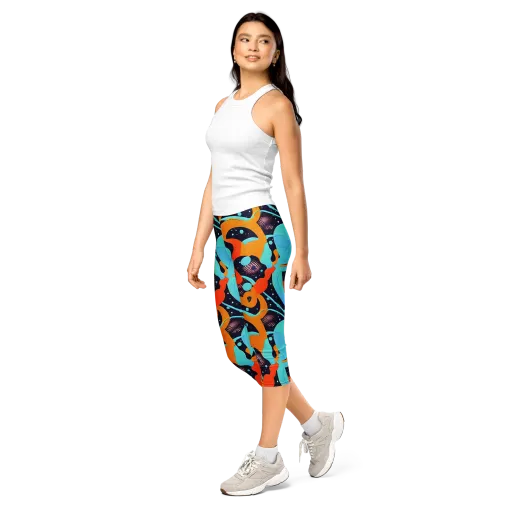 Deep Space Drip on a Capri Leggings