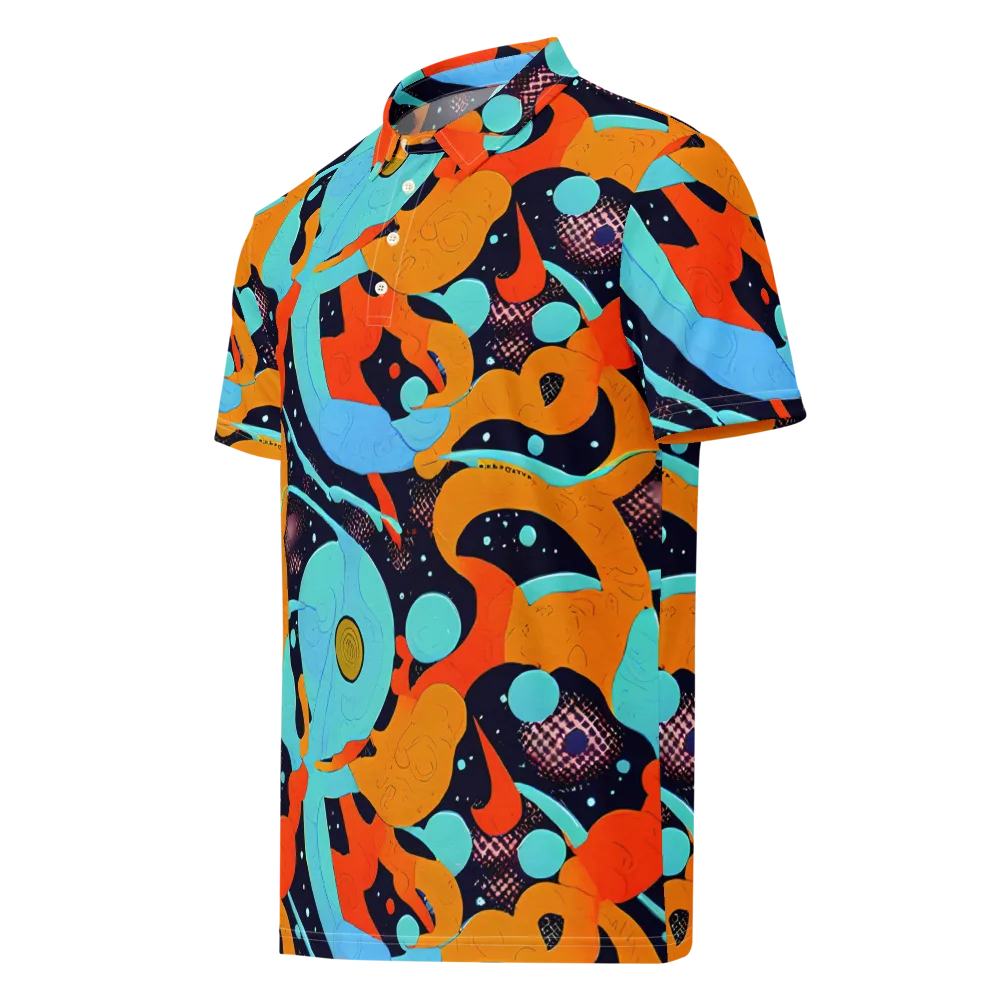 Deep Space Drip on Men's Slim Fit Polo Shirt — Left Front