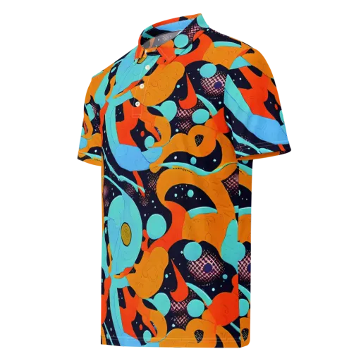 Deep Space Drip on a Men's Slim Fit Polo Shirt