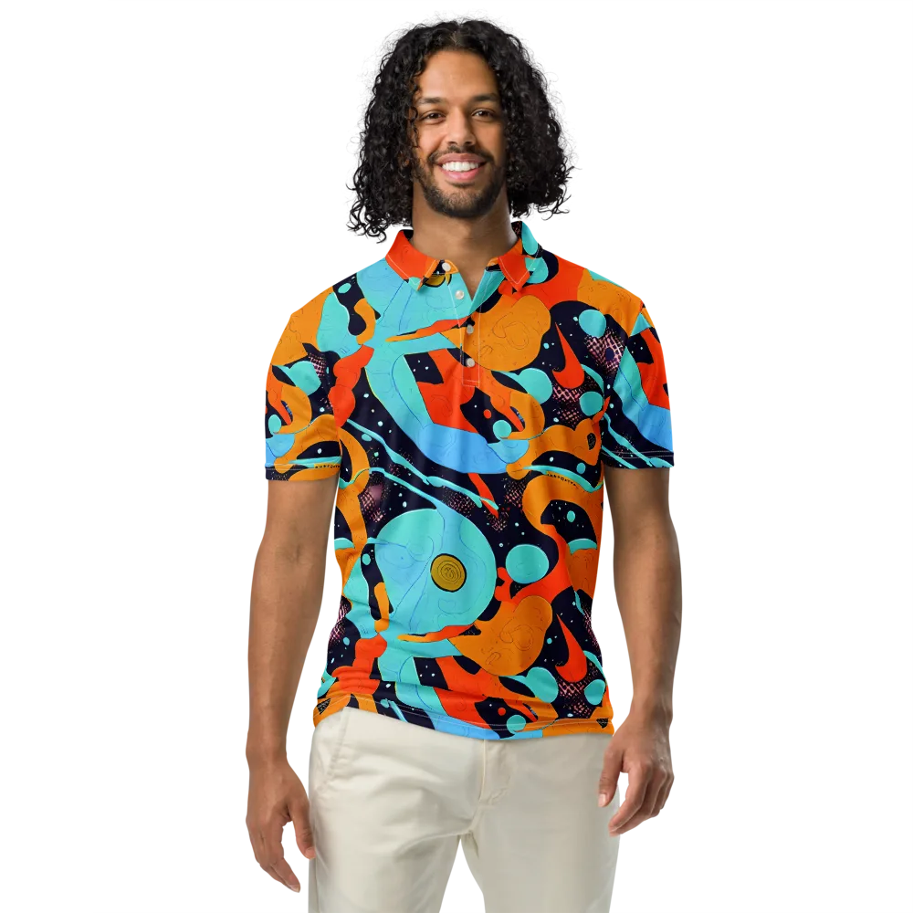 Deep Space Drip on Men's Slim Fit Polo Shirt — Front
