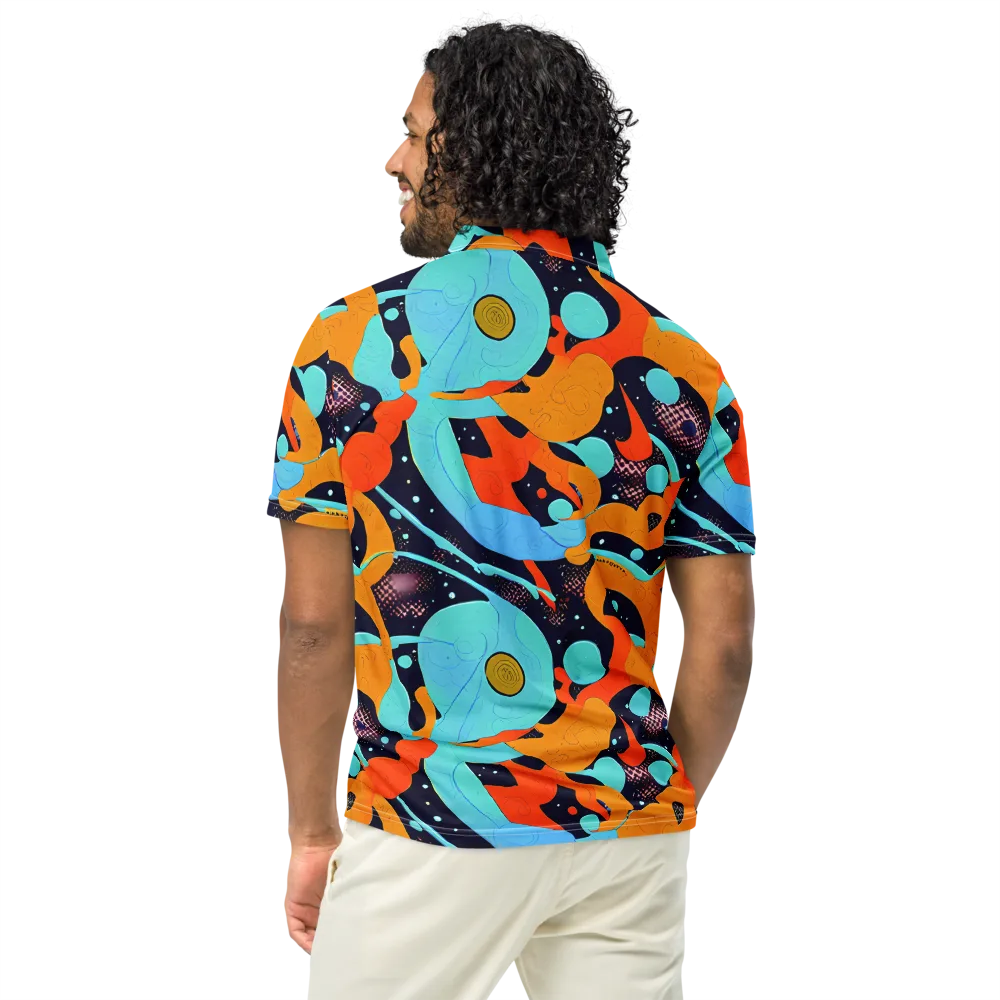Deep Space Drip on Men's Slim Fit Polo Shirt — Back
