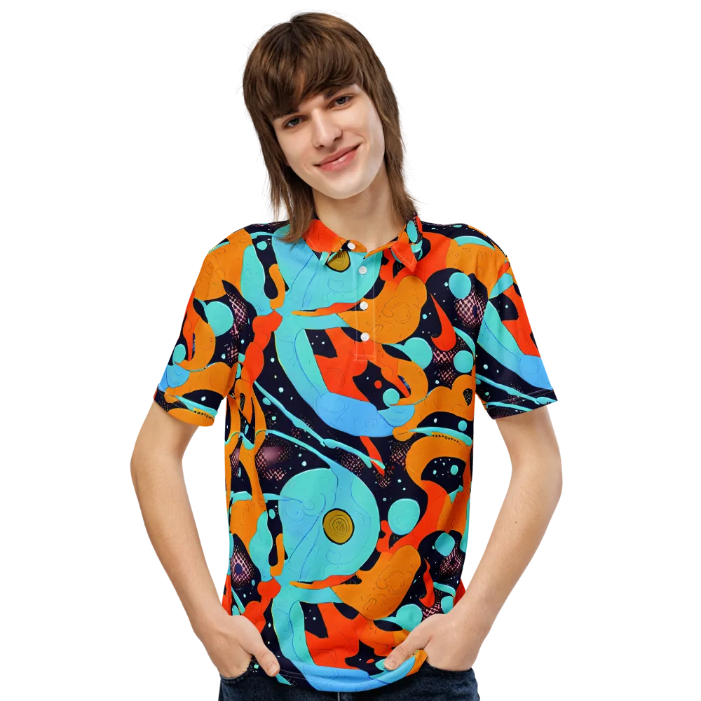 Deep Space Drip on Men's Slim Fit Polo Shirt — Front