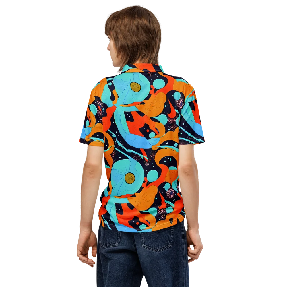 Deep Space Drip on Men's Slim Fit Polo Shirt — Back