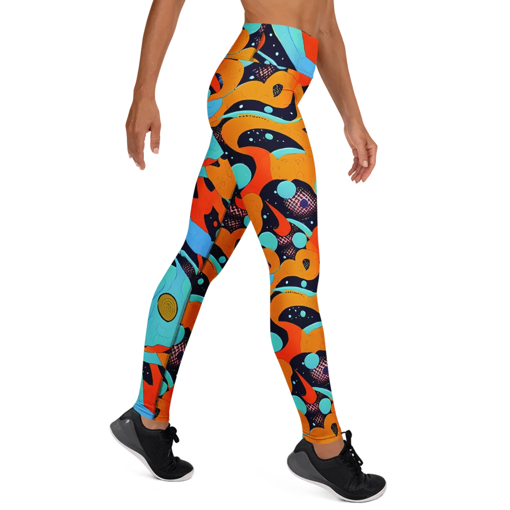 Deep Space Drip on Yoga Leggings — Right
