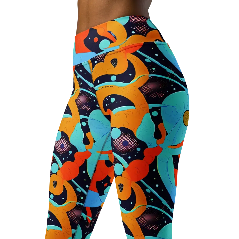 Deep Space Drip on Yoga Leggings — Left Front