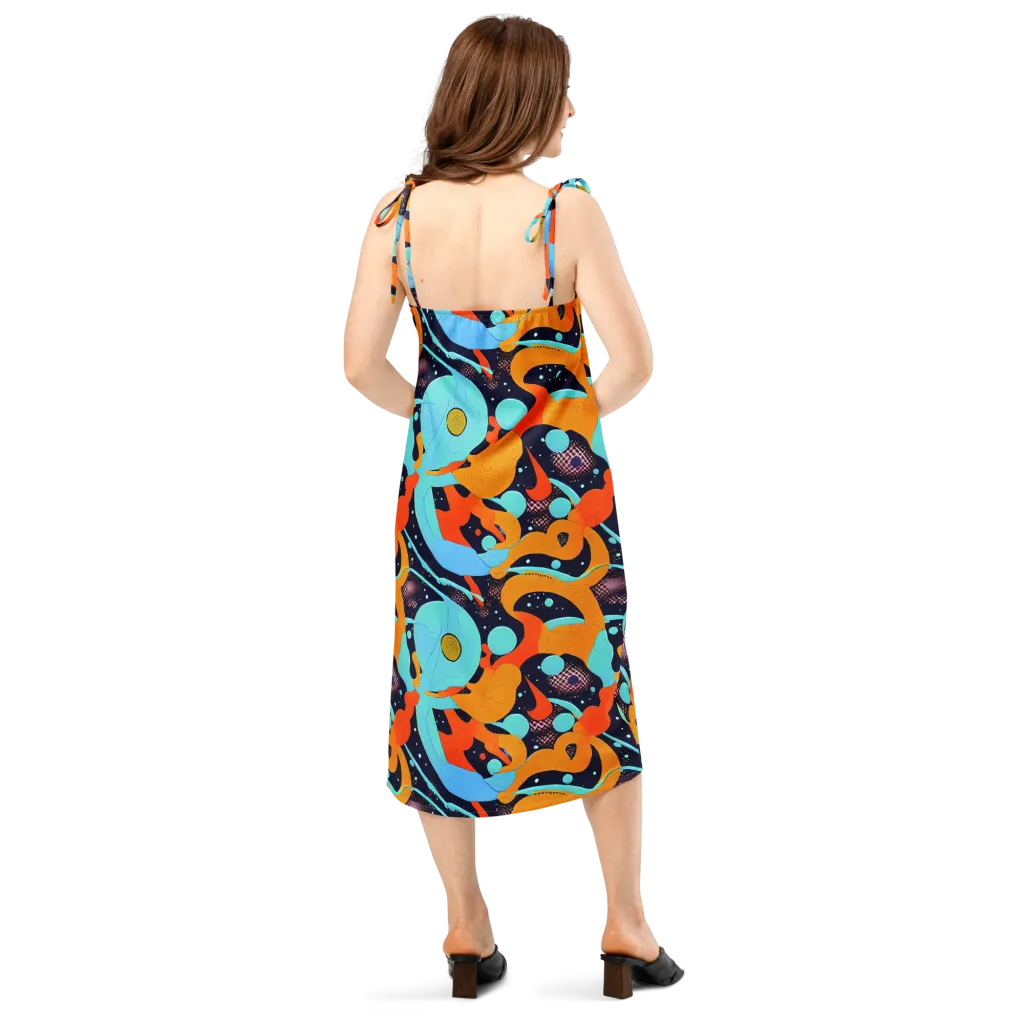 Deep Space Drip on Slip Dress — Back
