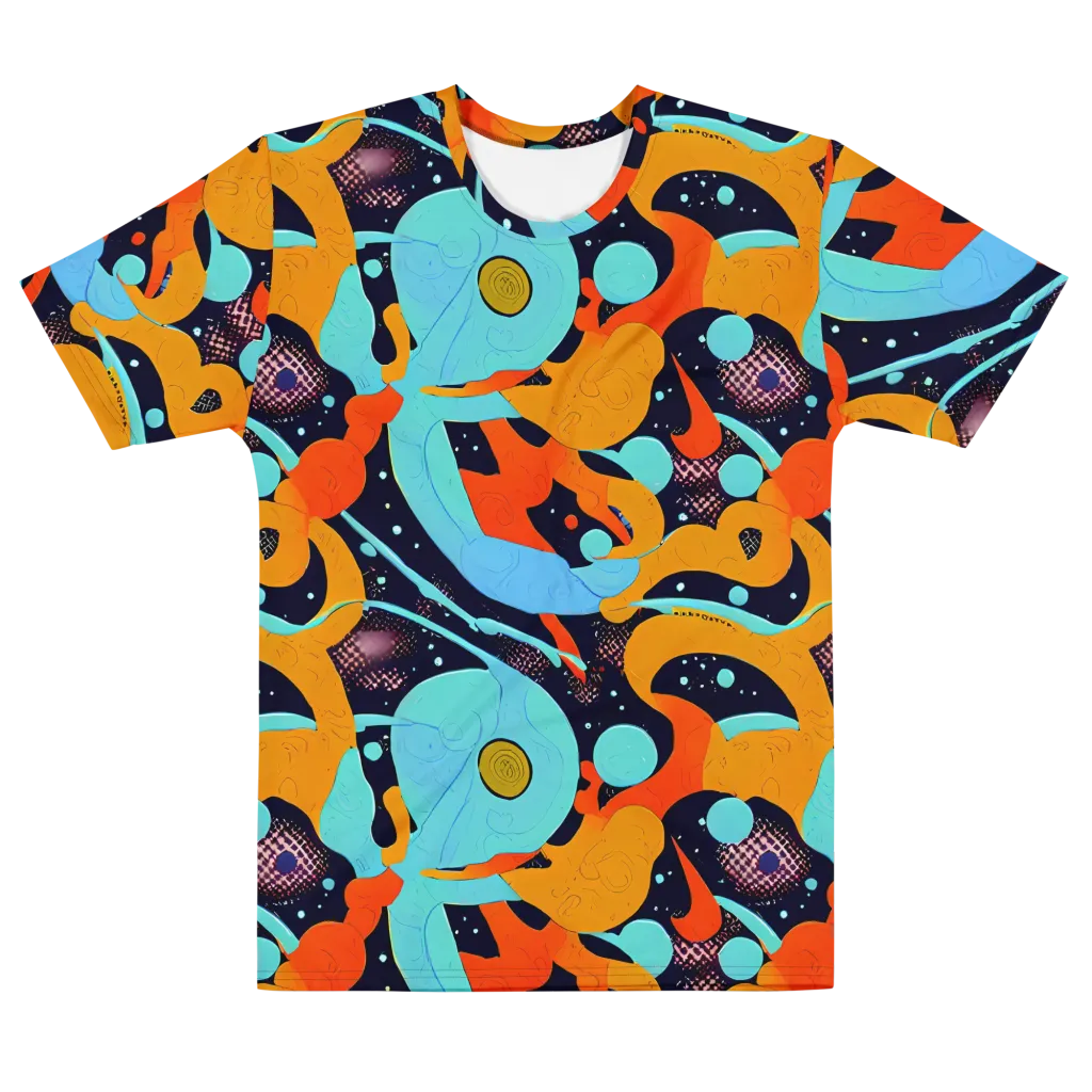 Deep Space Drip on Men's Cotton Crew Neck T-Shirt — Front