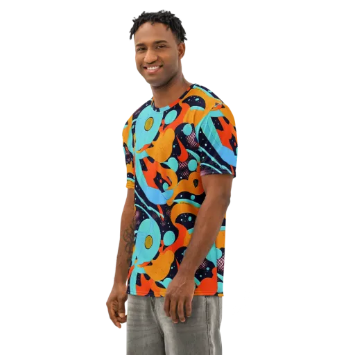 Deep Space Drip on a Men's Cotton Crew Neck T-Shirt