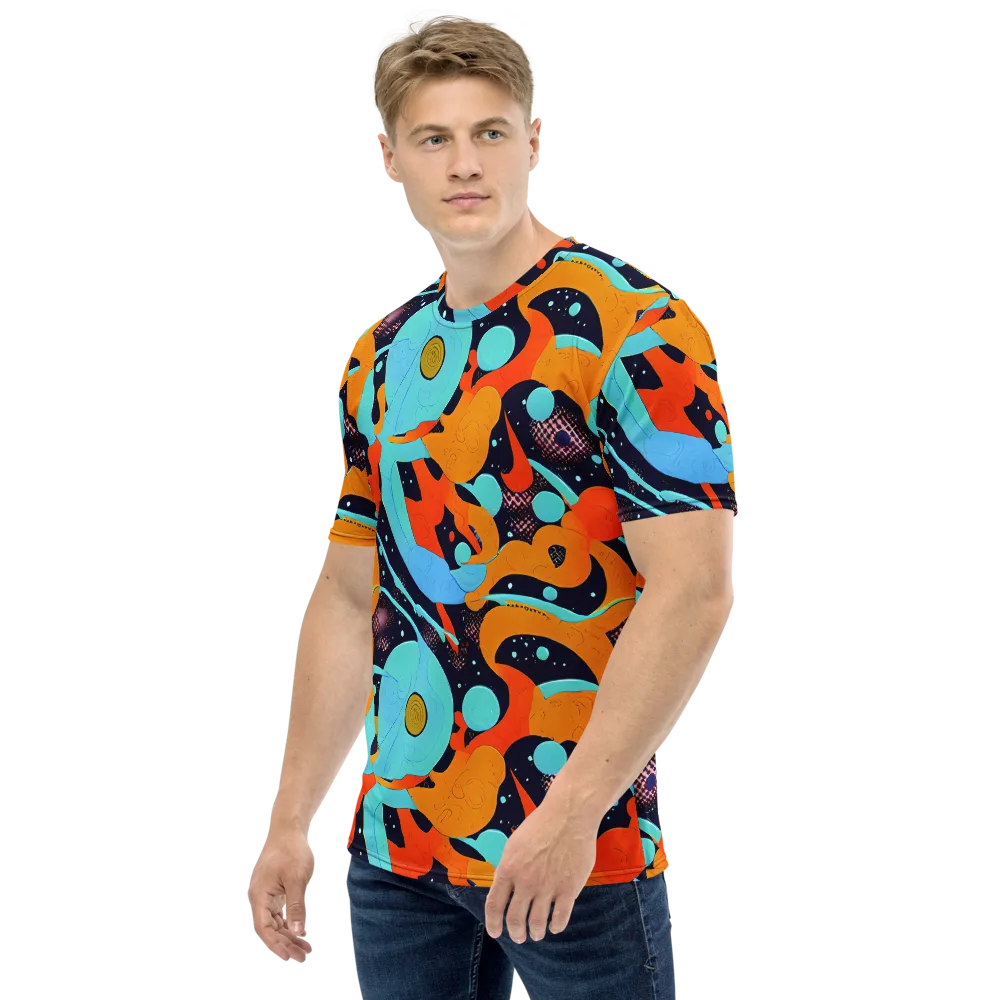 Deep Space Drip on Men's Crew Neck T-Shirt — Left