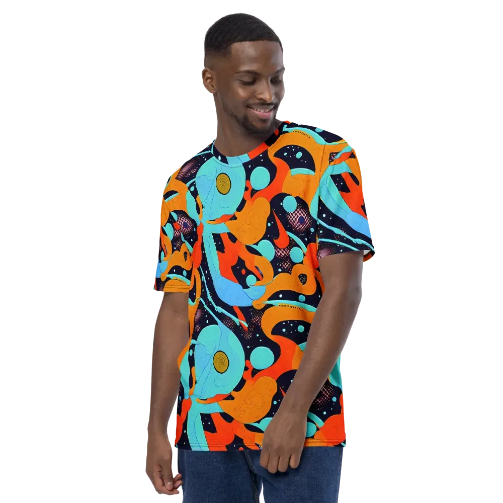 Deep Space Drip on Men's Crew Neck T-Shirt — Left