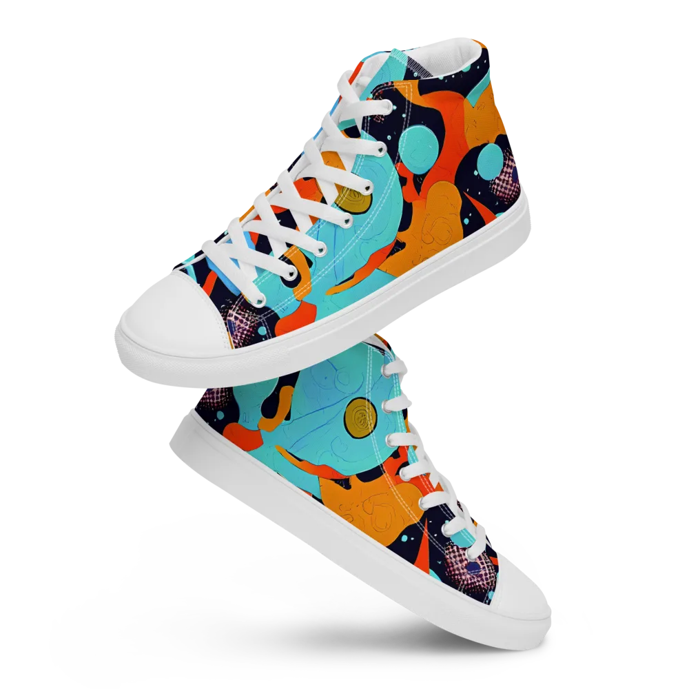 Deep Space Drip on Men's High Top Canvas Shoes — Front